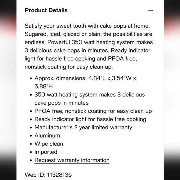 Bella Mini Cake Pop Maker - Picture 4 of 4